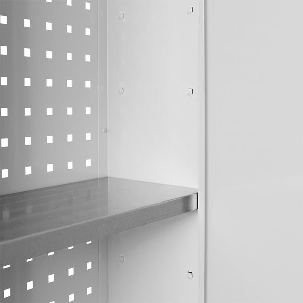 PROREGAL Werkzeugwandschrank mit 2 Türen 3 Fachboden HxBxT 75 x 100 x 20 cm Lichtgrau