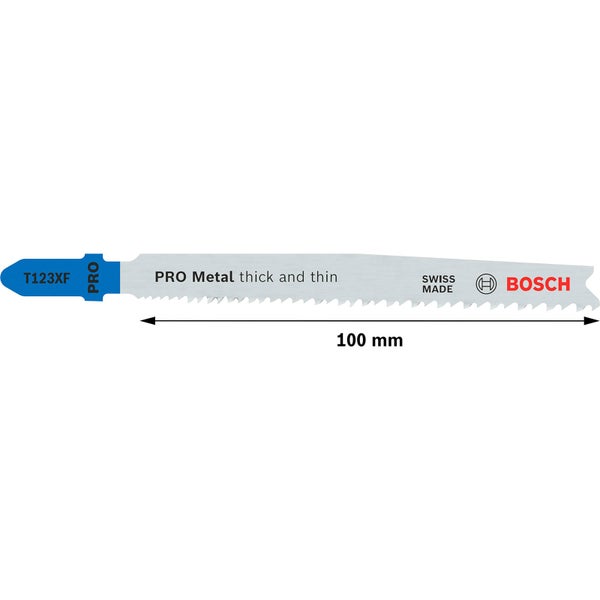 Bosch Stichsägeblatt T123XF für Metall mit 100 Millimeter Länge