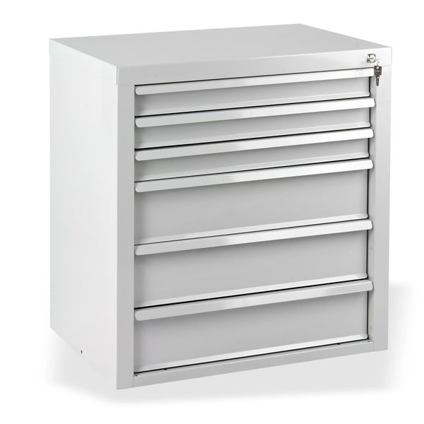 PROREGAL Schubladenschrank Kobra mit 6 Schubladen HxBxT 75 x 70 x 43,5 cm Lichtgrau