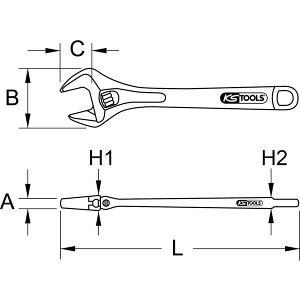 KS TOOLS Rollgabelschlüssel verstellbar 53 mm - 577.0450