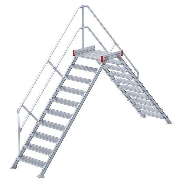 Euroline 512 Übergang 45° 600mm Stufenbreite 2x10 Stufen Alu gerieft