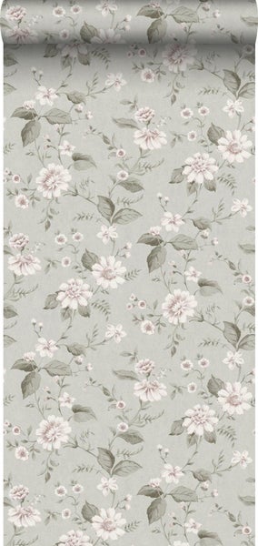 Borastapeter Tapete Blumen Grün - 53 cm x 10.05 m - 660231
