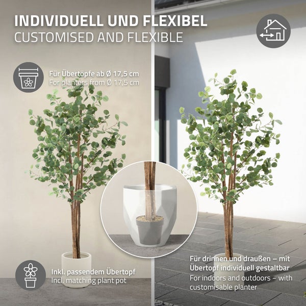 Kunstbaum im Topf, geeignet für den Innen- und Außenbereich, anpassbarer Pflanztopf