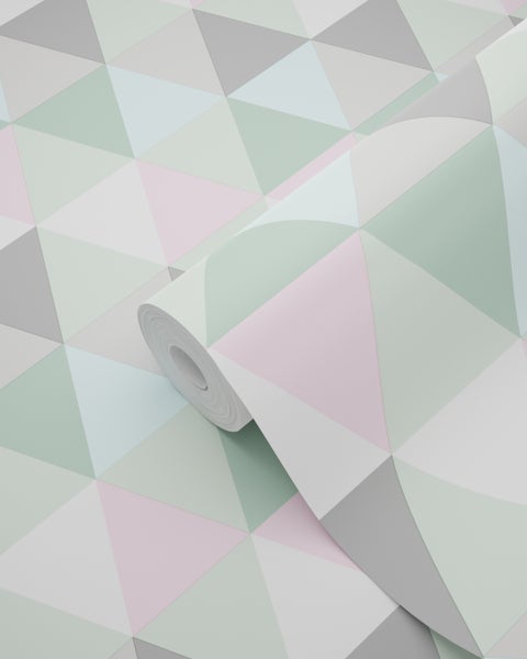 Tapetenrolle mit geometrischem Dreiecksmuster