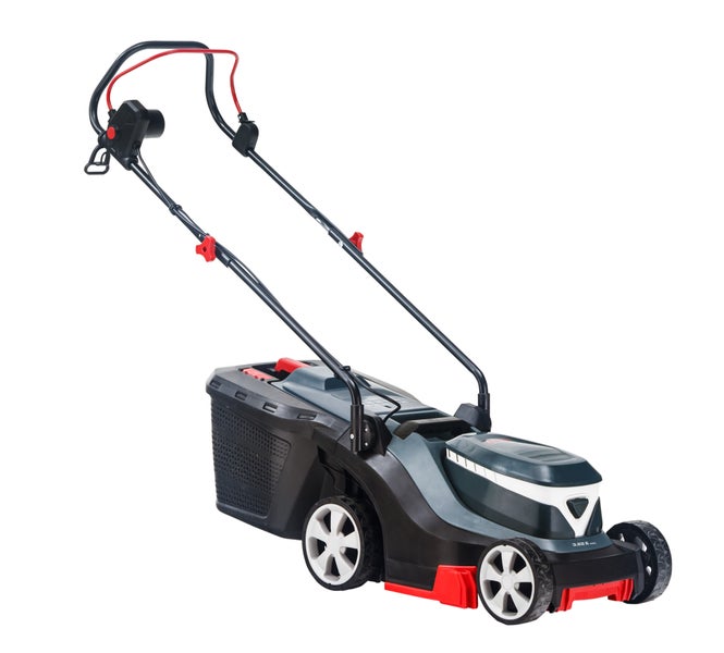 Elektro Rasenmäher mit Grasfangkorb für die Gartenpflege