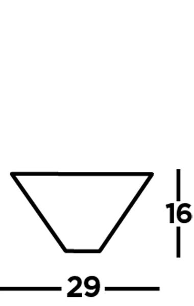 Technische Zeichnung mit Maßangaben für ein Produkt