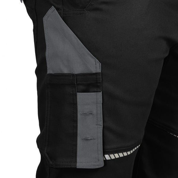 Leibwächter Arbeitshose Bundhose lang, schwarz/grau Gr. 42 Damen