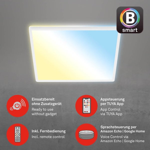 LED Panel Smart WiFi Bluetooth CCT dimmbar 22 W weiß Kunststoff Briloner
