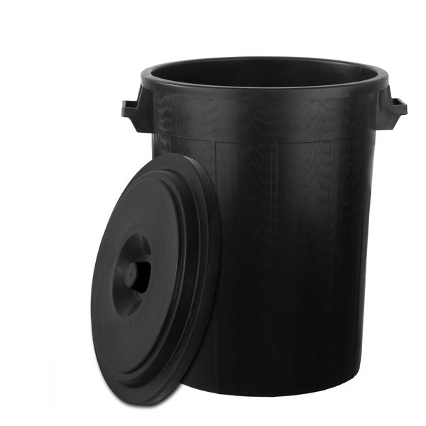 Universaltonne 100 Liter mit Deckel und 2 Tragegriffen Allzweck Tonne Schwarz