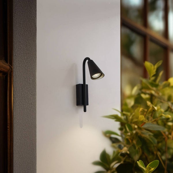 Lindby Wandleuchte außen Sorvete (Modern) in Schwarz aus Aluminium (1 flammig, GU10) - Außenwandleuchten Wandlampe Led Außenlampe Outdoor für Außenwand/Hauswand Haus Terrasse & Balkon