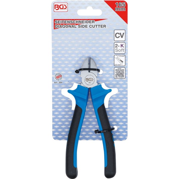 BGS technic Seitenschneider, 165 mm, mit Zwei-Komponenten-Soft-Griff