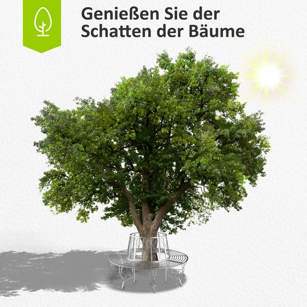 Outsunny Baumbank, 360°, 160cm, Metall, Silber