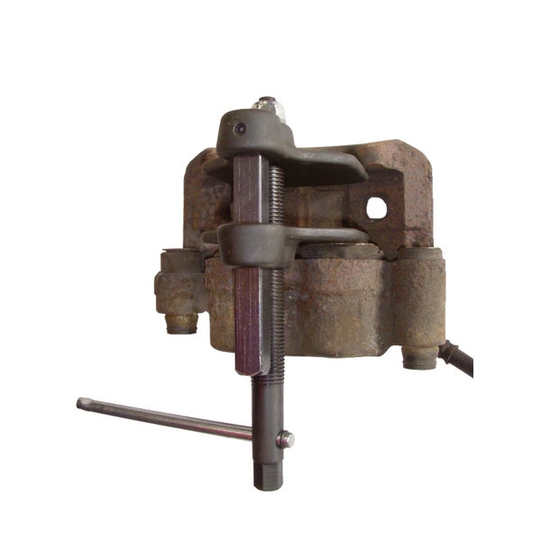 Bremsscheibe mit Bremskolbenrücksteller im Einsatz.