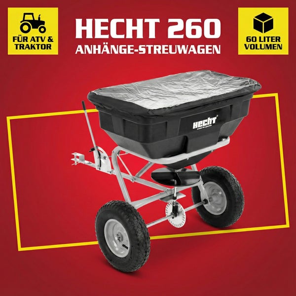 Hecht 260 Anbaustreuwagen für ATV und Traktor mit 60 Liter Volumen