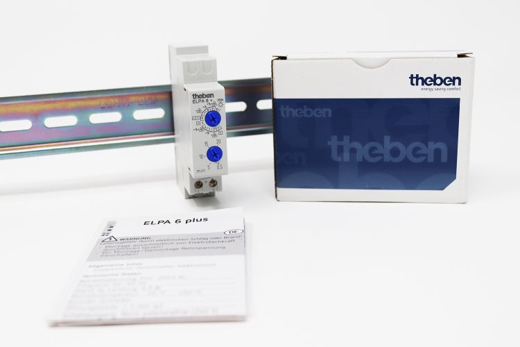 Theben 0060003 ELPA 6 Plus - Treppenlicht-Zeitschalter elektronisch, TLZ, Ausschaltvorwarnungen, Multifunktion, jederzeit nachschaltbar, 600 W LED