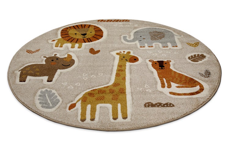 Kinderteppich Sand Beige meliert Nala & Friends Smart Kids 120 cm rund