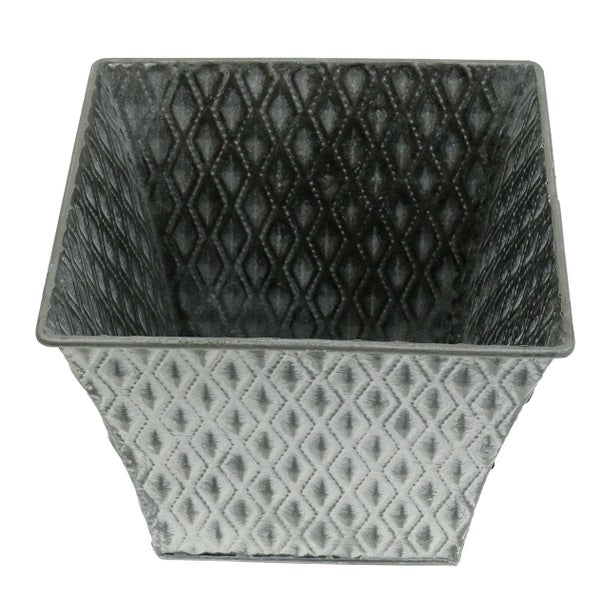 Quadratischer Pflanztopf mit Rautenmuster