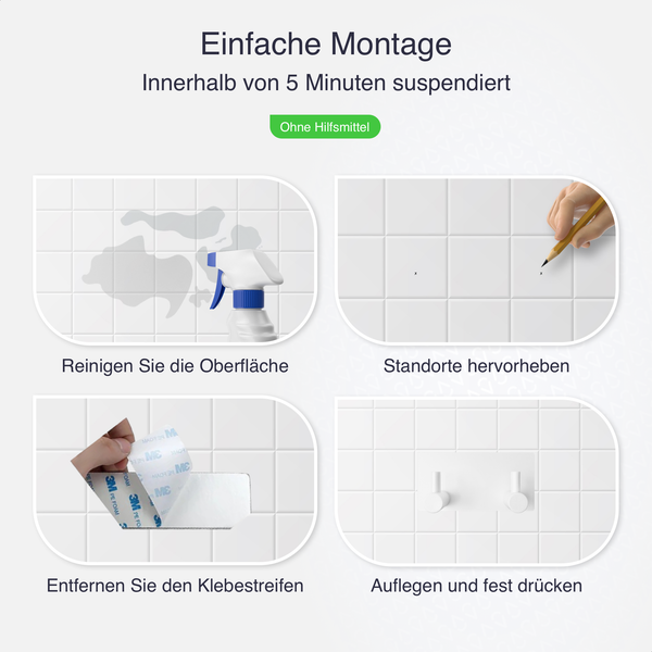 EAVY Hakenleiste Edelstahl Weiß Selbstklebend