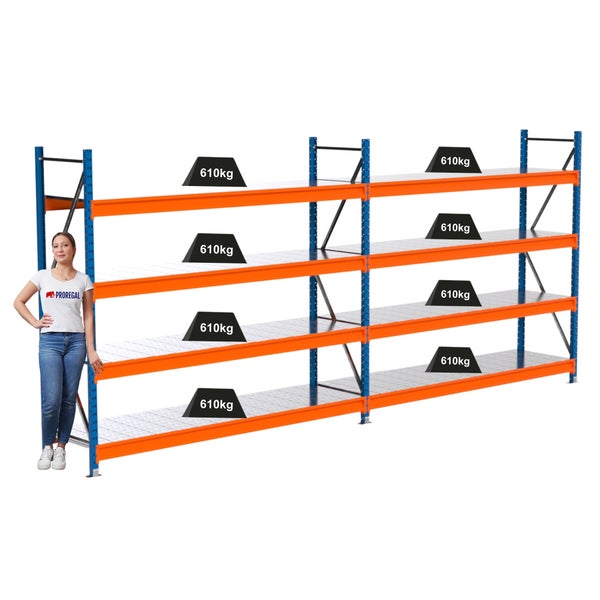 Regalsystem mit mehreren Ebenen und hoher Traglast von 610 kg pro Ebene