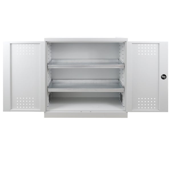 PROREGAL Gefahrstoffschrank Small HxBxT 100 x 100 x 50 cm Lichtgrau