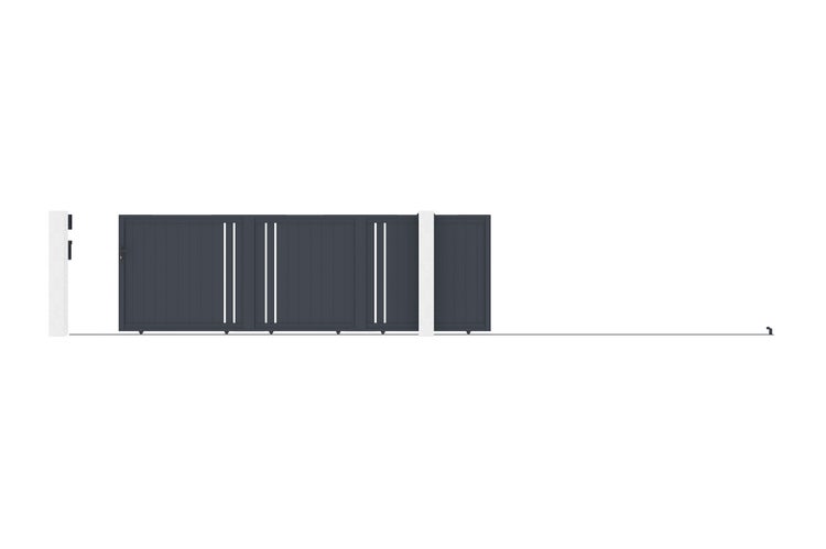Schiebetor 5m GIONA H.160 graues Aluminium
