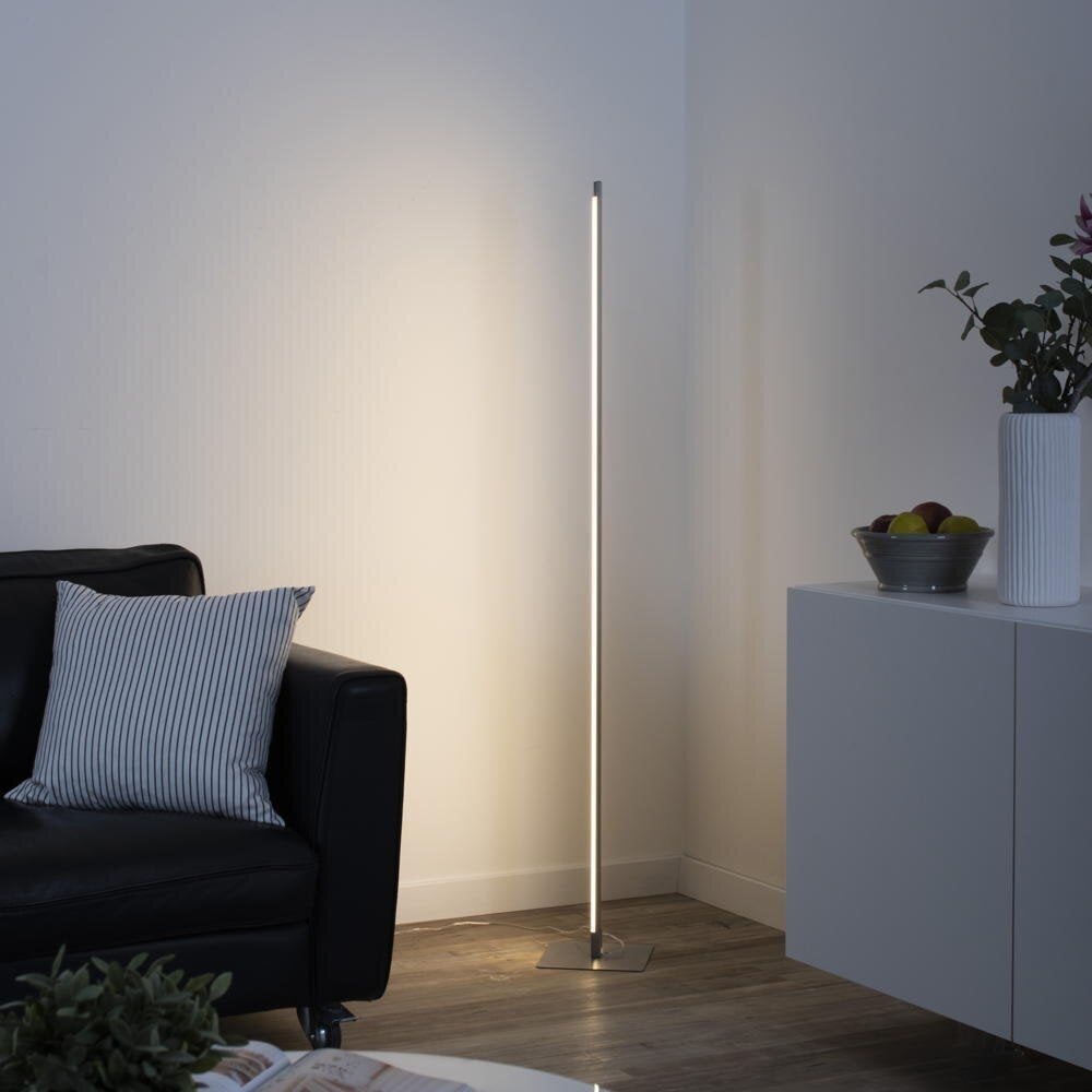 famlights | LED Stehleuchte Alexia in Silber 10,8W 1200lm gerade