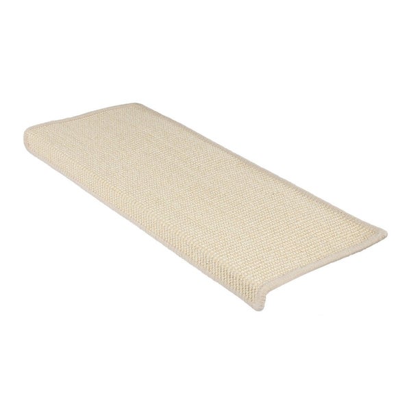 FLOORDIREKT Stufenmatte aus Sisal - Pure Nature - Umkettelt & Selbstklebend - Elfenbein - 23,5 x 65 cm - Rechteckig