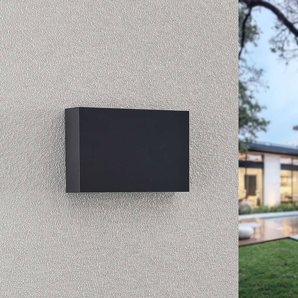 Lindby LED Wandleuchte außen Jarte (Modern) in Schwarz (1 flammig, ) - Außenwandleuchten Wandlampe Led Außenlampe Outdoor für Außenwand/Hauswand Haus Terrasse &