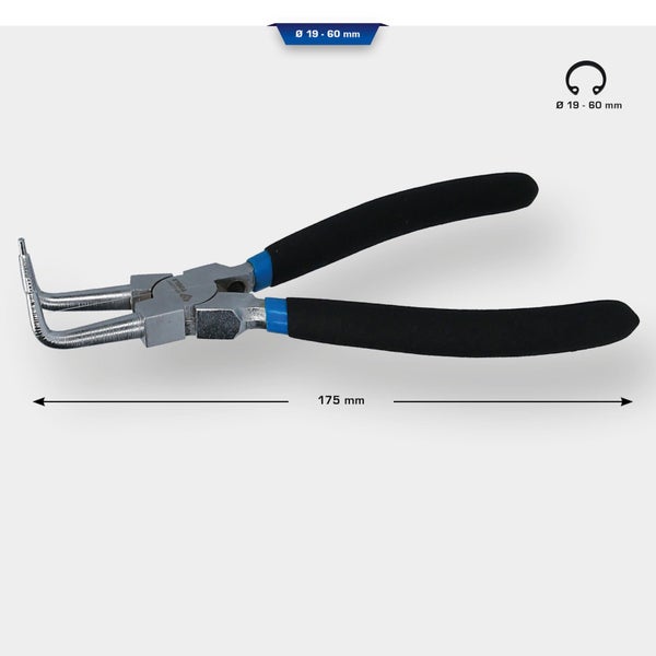 BRILLIANT TOOLS Seegeringzange für Innensicherungsringe abgewinkelt 175 mm - BT067004