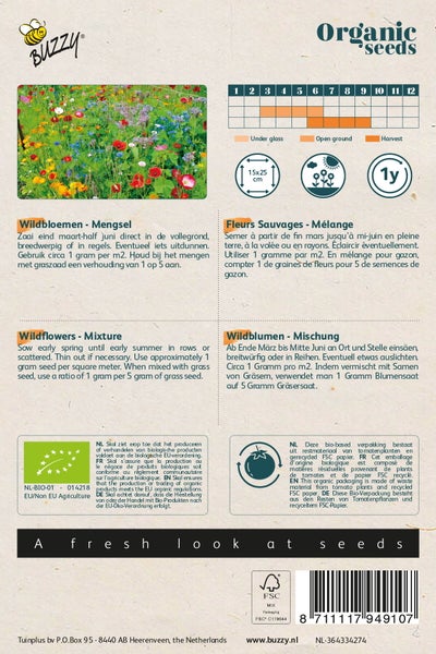 Buzzy Organic Seeds Wildblumen Mischung