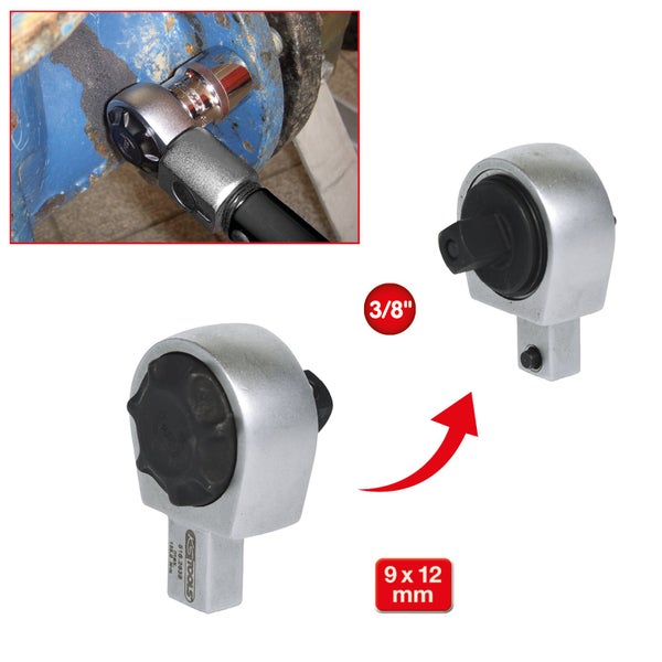 KS Tools Drehmoment-Verlängerungsadapter mit 3/8 Zoll Antrieb und 9 x 12 Millimeter Aufnahme