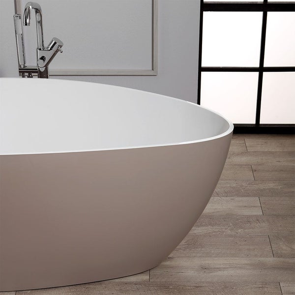 Freistehende beige Badewanne Mineralguss | Rachele