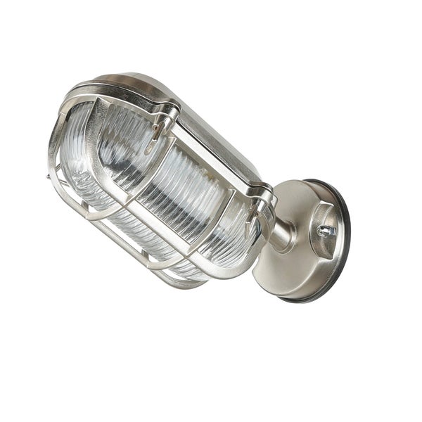 Wandleuchte aus Metall mit Schutzgitter