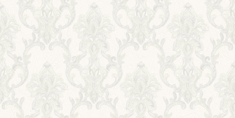 Zambaiti Tapete Barockmuster Grau - 106 cm x 10 m - 662322