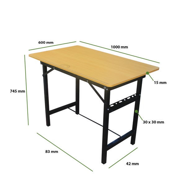 Zeichentisch mit den Maßen 1000 mm x 600 mm und schwarzem Gestell