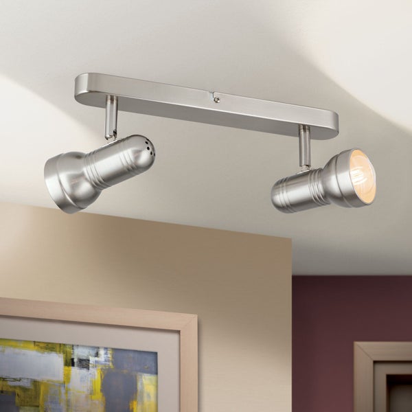 Strahler Retro Wilhelm 2-flammig E27 Satin – Retro Deckenstrahler für Innenräume