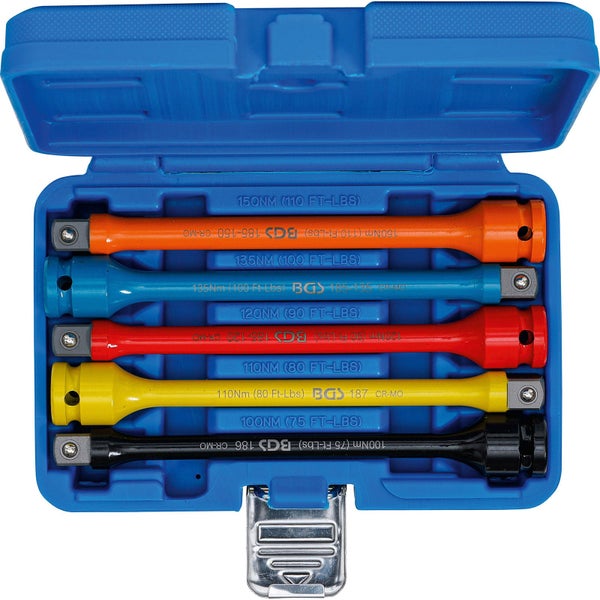 Drehmomentverlängerungs-Satz in blauem Koffer