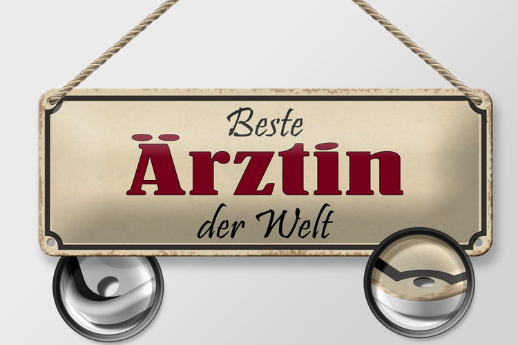 Blechschild Spruch 27x10cm beste Ärztin der Welt Arbeit Dekoration