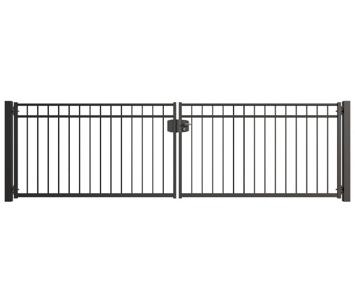 Doppelflügeltor aus Metall mit Schloss für den Außenbereich