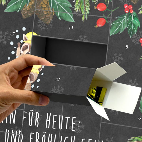 Mr. & Mrs. Panda Befüllbarer Adventskalender Waschbär - Schwarz