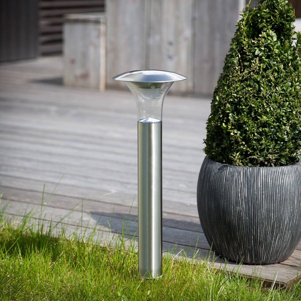 Lindby LED Solarleuchten Jolin (spritzwassergeschützt (Modern) in Alu aus Edelstahl (1 flammig, ) - Solarlampe Solarleuchte Garten