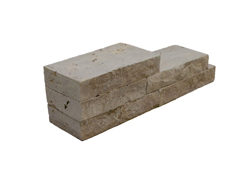 Wohnrausch Naturstein Mauersteine Travertin BROWN, spaltrau, getrommelt, braun, L 15-50, B 18-20, H 7,5 cm, 1 qm