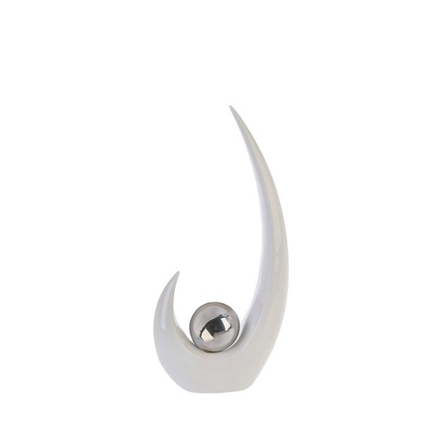 Skulptur GILDE Dekoration Höhe 36,5cm Breite 17cm weiß Keramik
