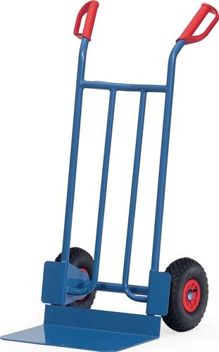 Sackkarre aus Stahl mit zwei Luftreifen und Sicherheitsgriffen.