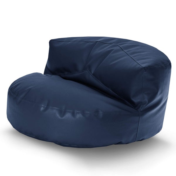 Green Bean Sitzsack Sofa aus Kunstleder mit EPS Perlen Füllung - Lounge im Sitzsack-Design 90 x 50 cm mit ergonomischer Rückenlehne - Dunkelblau