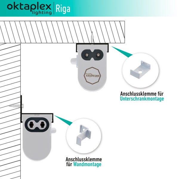 Oktaplex Riga LED Unterbauleuchte Küche 84cm warmweiß 3000K 13W mit Schalter