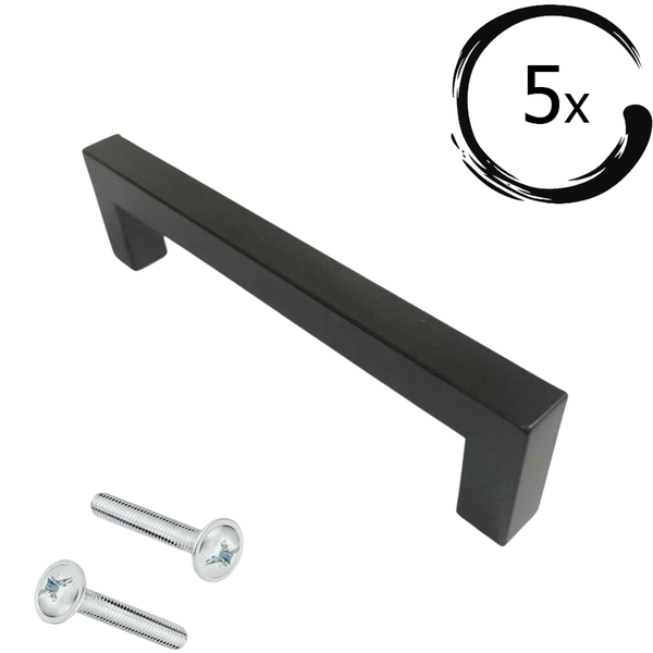Fünf Möbelgriffe mit Schrauben