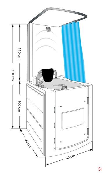 Seniorendusche Sitzwanne Wanne mit Tür S10D