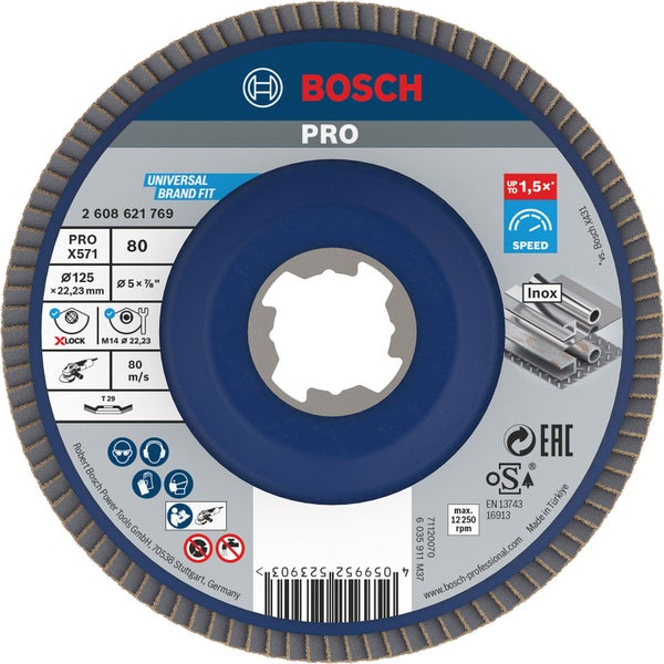 Bosch PRO X571 X-Lock Fächerschleifscheibe 125 mm G80 - 2608621769