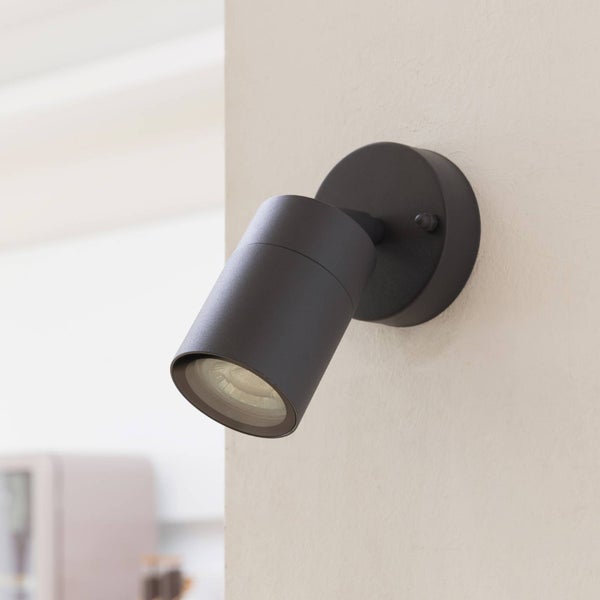 PRIOS Wandleuchte außen Tulimar (spritzwassergeschützt (Modern) in Schwarz aus Aluminium (1 flammig, GU10) - Außenwandleuchten Wandlampe Led Außenlampe Outdoor für Außenwand/Hauswand